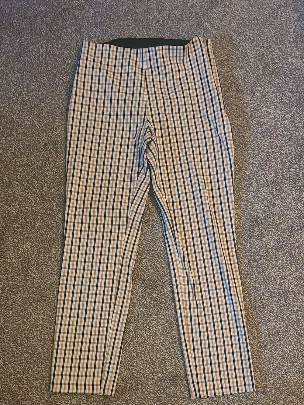 a new day Plaid Straight-Leg Pants in Tan and Black